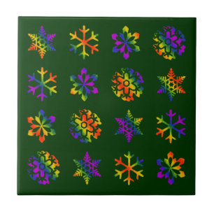Trippy Snowflakes Tile