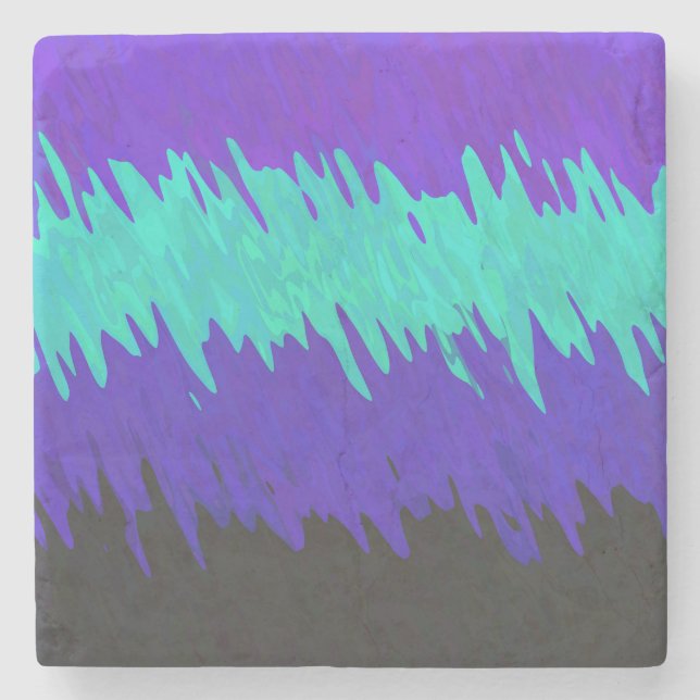 Trippy Squiggly Abstract Alexigender Pride Flag Stone Coaster (Front)