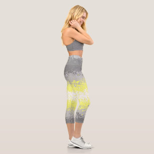 Trippy Squiggly Abstract Demigender Pride Flag Capri Leggings