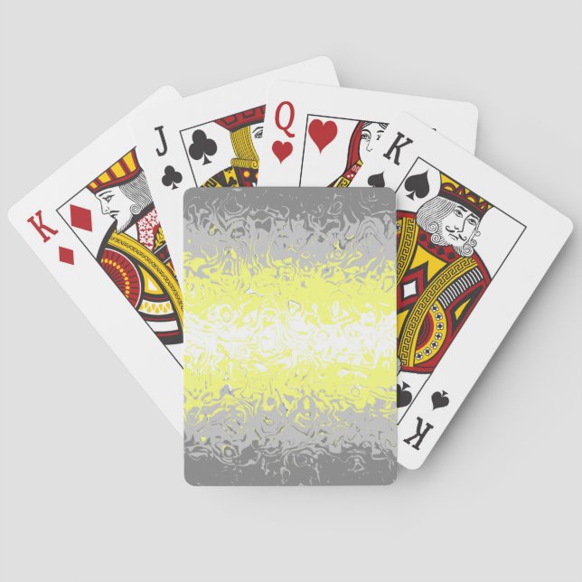 Trippy Squiggly Abstract Demigender Pride Flag Playing Cards (Back)