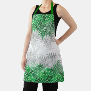 Trippy Squiggly Abstract Grayromantic Pride Flag Apron