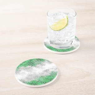 Trippy Squiggly Abstract Grayromantic Pride Flag Coaster