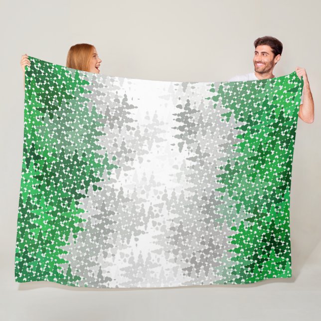 Trippy Squiggly Abstract Grayromantic Pride Flag Fleece Blanket (In Situ)