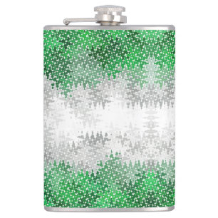 Trippy Squiggly Abstract Grayromantic Pride Flag Hip Flask