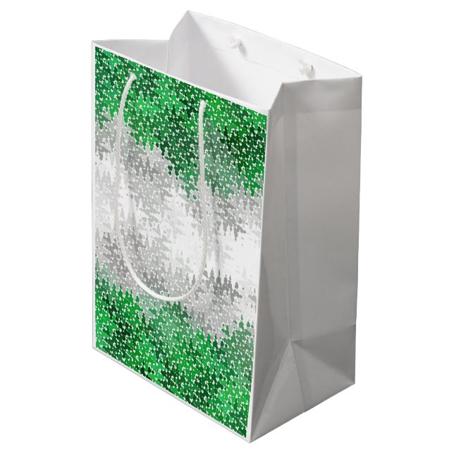 Trippy Squiggly Abstract Grayromantic Pride Flag Medium Gift Bag (Back Angled)