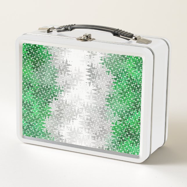 Trippy Squiggly Abstract Grayromantic Pride Flag Metal Lunch Box (Front)