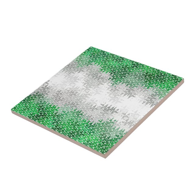 Trippy Squiggly Abstract Grayromantic Pride Flag Tile (Side)