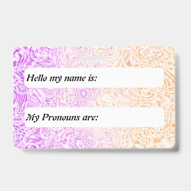 Trippy Squiggly Boho Abstract Trixic Pride Flag Badge (Front)