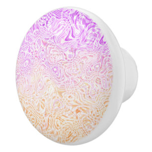 Trippy Squiggly Boho Abstract Trixic Pride Flag Ceramic Knob