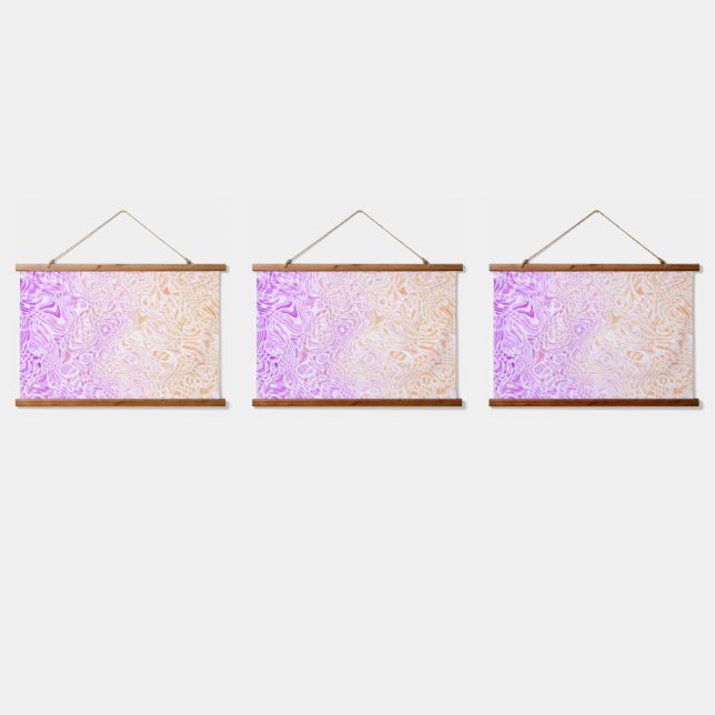 Trippy Squiggly Boho Abstract Trixic Pride Flag Hanging Tapestry (Triple)
