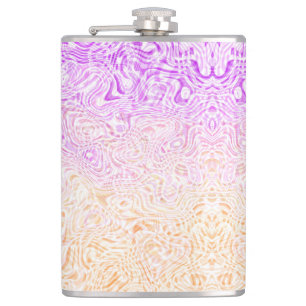 Trippy Squiggly Boho Abstract Trixic Pride Flag Hip Flask