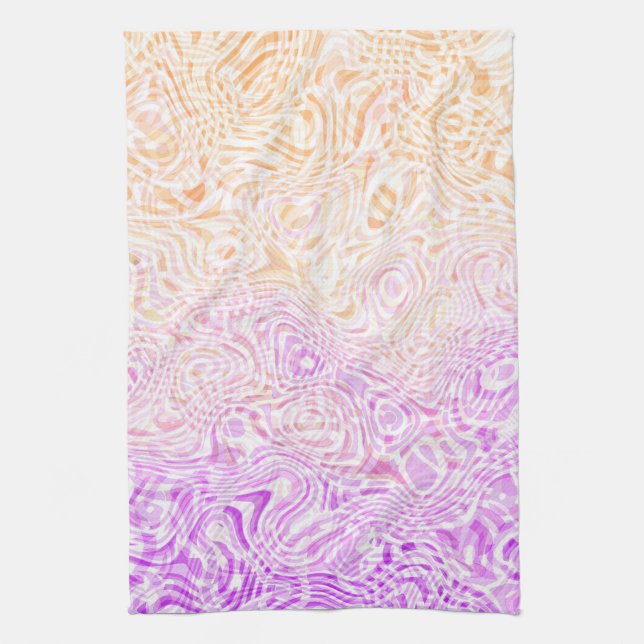 Trippy Squiggly Boho Abstract Trixic Pride Flag Kitchen Towel (Vertical)