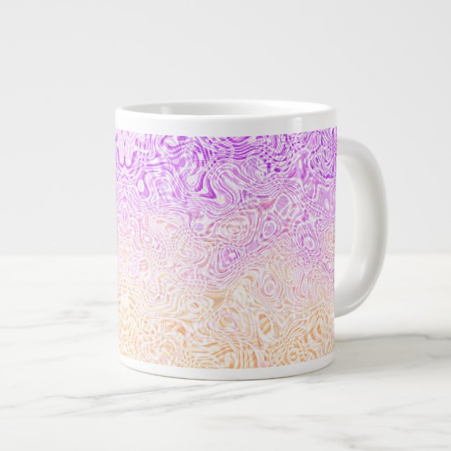 Trippy Squiggly Boho Abstract Trixic Pride Flag Large Coffee Mug (Front Right)