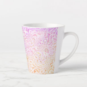 Trippy Squiggly Boho Abstract Trixic Pride Flag Latte Mug