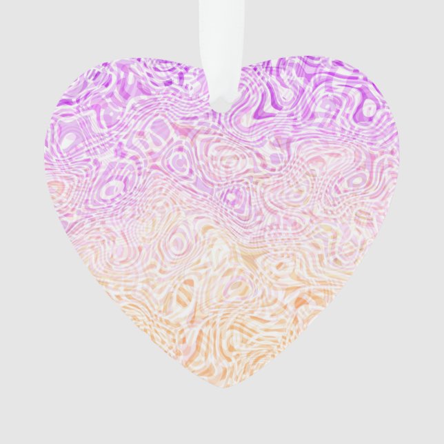Trippy Squiggly Boho Abstract Trixic Pride Flag Ornament (Front)