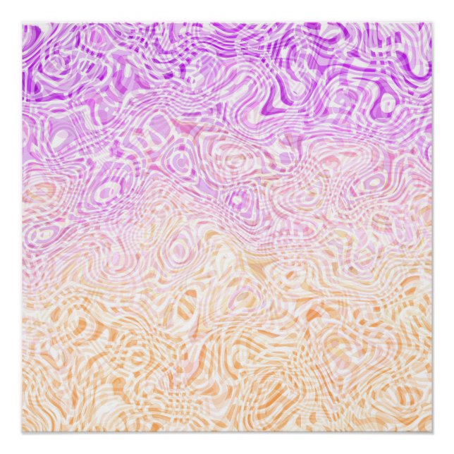 Trippy Squiggly Boho Abstract Trixic Pride Flag Poster (Front)