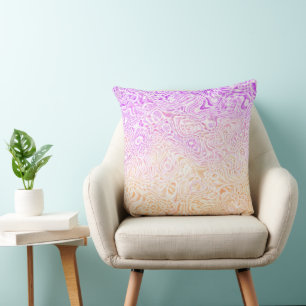 Trippy Squiggly Boho Abstract Trixic Pride Flag Throw Pillow