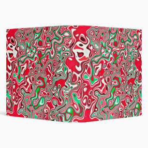Trippy Squiggly Funky Maximalist Christmas Stripes Binder