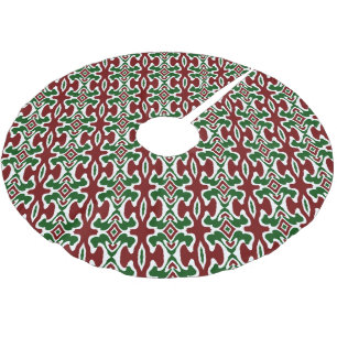 Trippy Squiggly Retro Mod Christmas Stripe Pattern Brushed Polyester Tree Skirt