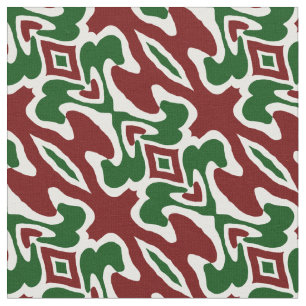 Trippy Squiggly Retro Mod Christmas Stripe Pattern Fabric