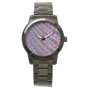 Trippy Squiggly Ripply Bohemian Funky Fractal Art Watch
