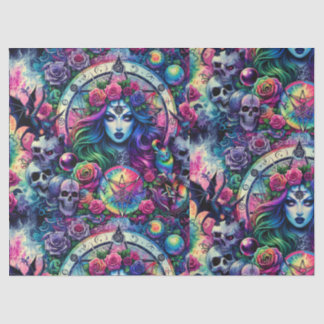 Trippy tie dye Halloween witch goddess gift wrap Tissue Paper