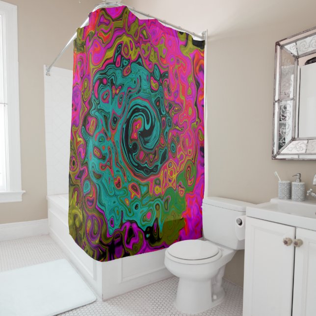 Trippy Turquoise Abstract Retro Liquid Swirl (In Situ)