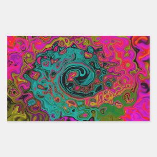 Trippy Turquoise Abstract Retro Liquid Swirl Sticker