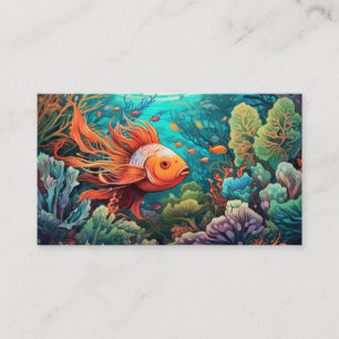 Trippy underwater fish business card
