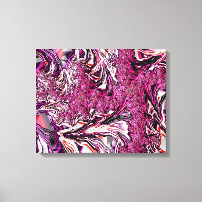 Trippy Vibrant Psychedelic Funky Fractal Art Canvas Print (Front)