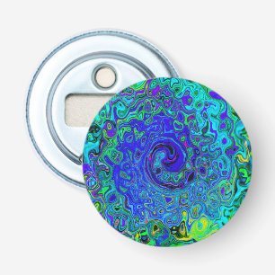 Trippy Violet Blue Abstract Retro Liquid Swirl Bottle Opener
