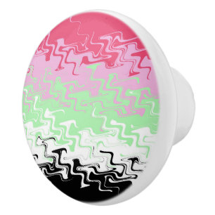 Trippy Wavy Abstract Recipromantic Pride Flag Ceramic Knob