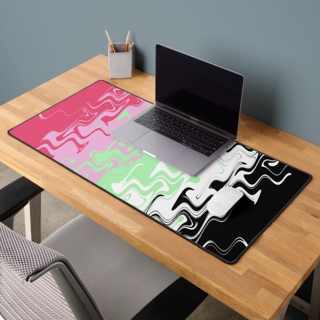 Trippy Wavy Abstract Recipromantic Pride Flag Desk Mat (Office 2)