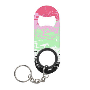 Trippy Wavy Abstract Recipromantic Pride Flag Keychain Bottle Opener