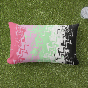 Trippy Wavy Abstract Recipromantic Pride Flag Lumbar Pillow