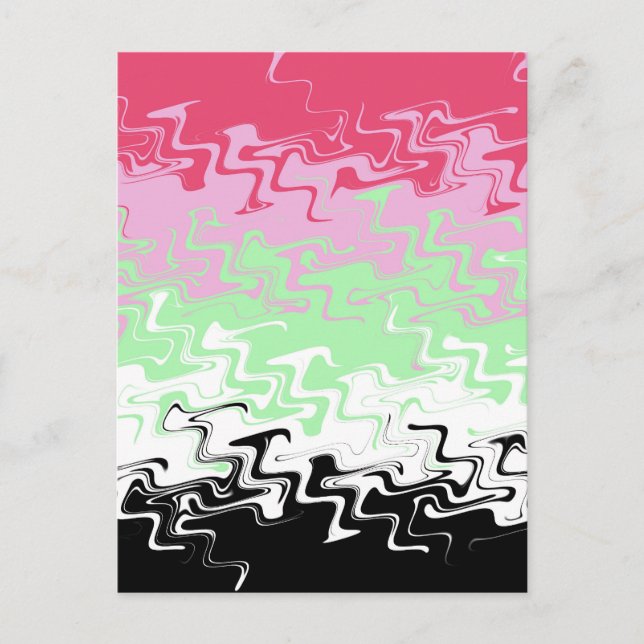 Trippy Wavy Abstract Recipromantic Pride Flag Postcard (Front)