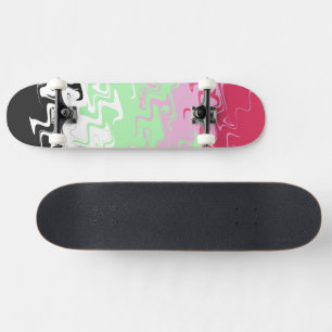 Trippy Wavy Abstract Recipromantic Pride Flag Skateboard