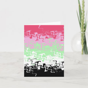Trippy Wavy Abstract Recipromantic Pride Flag Thank You Card