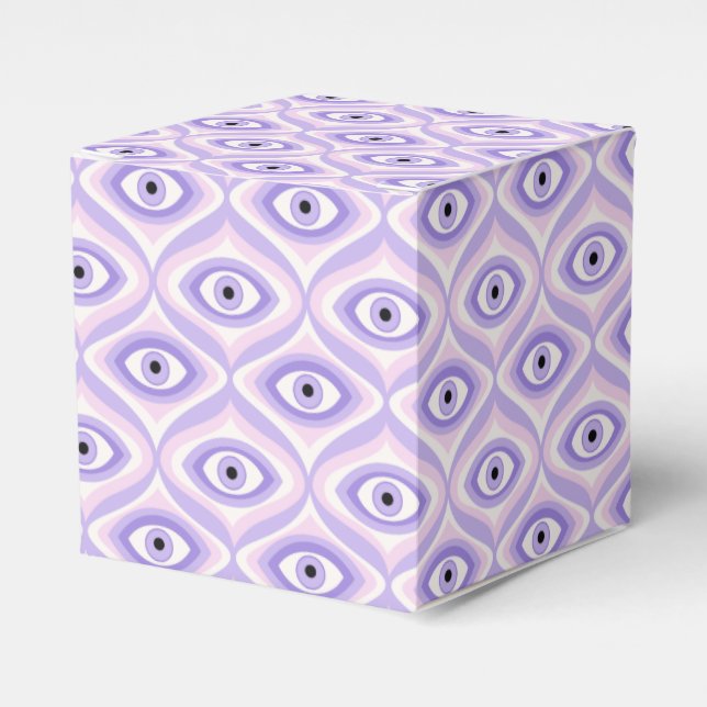 Trippy Weird Eye Pattern - Pastel Purple and Pink Favor Box (Front Side)