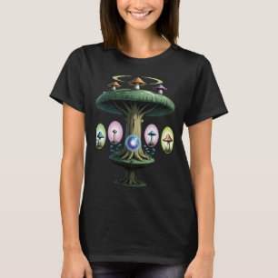 Trippy Witchy crystal Magic Mushrooms Alter Sword T-Shirt
