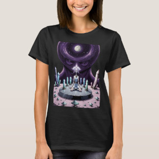 Trippy Witchy crystal Magic Mushrooms Alter Sword T-Shirt