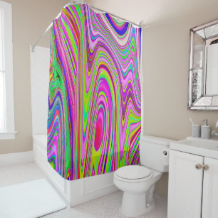 Trippy Yellow and Pink Abstract Groovy Retro Art