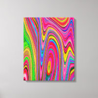 Trippy Yellow, Red and Blue Abstract Groovy Art