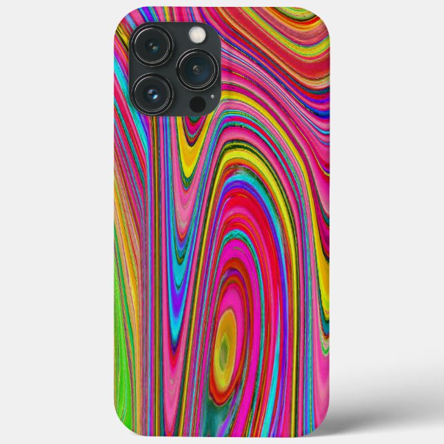 Trippy Yellow, Red and Blue Abstract Groovy Art Case-Mate iPhone Case (Back)
