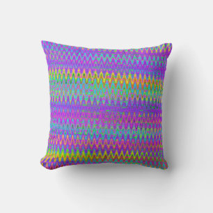 Trippy Zigzag Throw Pillow