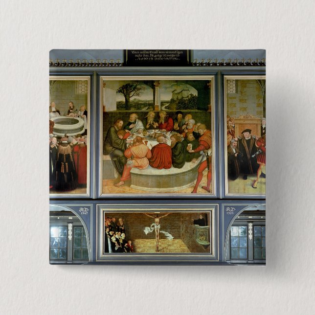 Triptych 2 Inch Square Button (Front)
