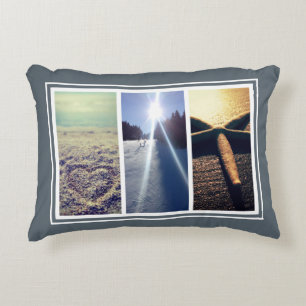 Triptych 3 photo collage template home decor decorative pillow
