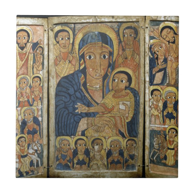 Triptych Centre Panel with Mary and Her Son Tile (Front)