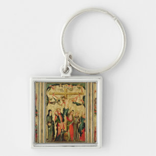 Triptych depicting the Crucifixion of Christ Keychain