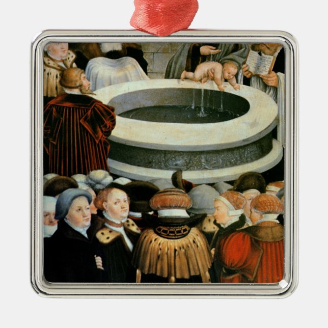 Triptych, left panel, Philipp Melanchthon Metal Ornament (Front)